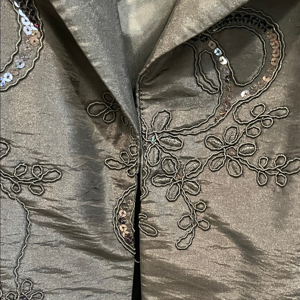 Chico's Charcoal Embroidered Jacket - Picture 3 of 7